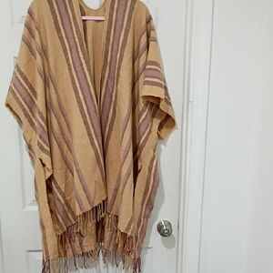 Striped Tan and Brown Shawl